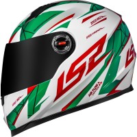 Capacete Ls2 FF358 Classic Draze Branco/Verde e Vermelho